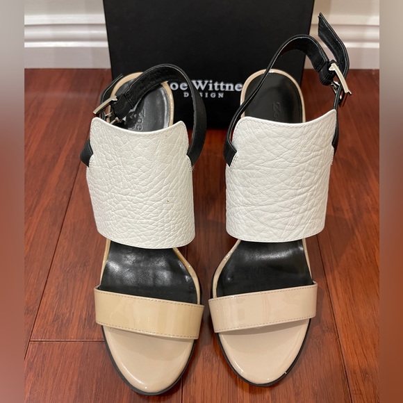Zoe Wittner design nude/black leather heels - Picture 4 of 11